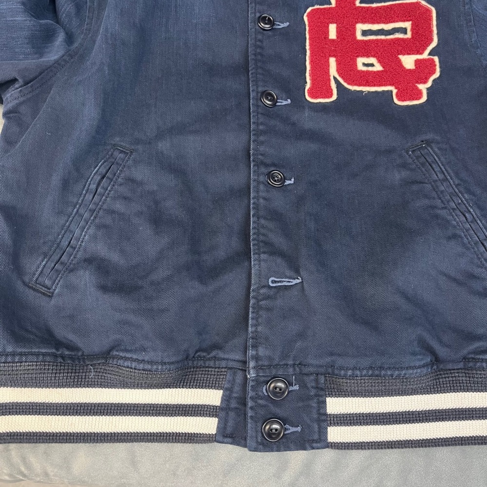 Polo Ralph Lauren Bleecker N.Y.C Letterman Jacket Mens M Navy Blue Varsity - Picture 9 of 15